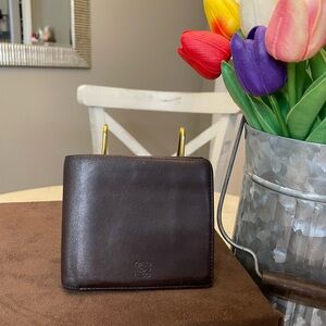 Brown Loewe bifold compact wallet